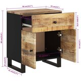  Noćni ormarić 50x33x60 masivno drvo bagrema i konstruirano drvo | Eponuda.ba