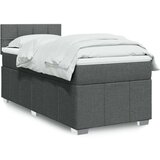 vidaXL Box spring postelja z vzmetnico temno siva 90x190 cm blago | Shoptok.si