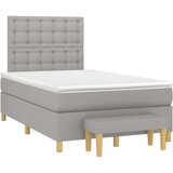  Box spring postelja z vzmetnico svetlo siva 120x200 cm blago, (20901582) | Shoptok.si