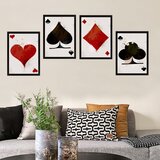 WALLXPERT SET_064 Bela, Crvena i Crna Dekorativna Slika u Ramovima (4 Komada) | Eponuda.com