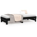  Izvlečna dnevna postelja črna 2x(90x200) cm trdna borovina, (20725524) | Shoptok.si