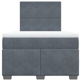 Box spring krevet s madracem tamnosivi 120 x 200 cm baršunasti | shoptok.hr
