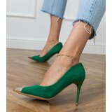 D/CEO Green eco-suede pumps with metallic toe Elaza Cijene