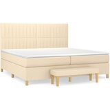  s oprugama i madracem krem 200 x 200 cm od tkanine | shoptok.hr