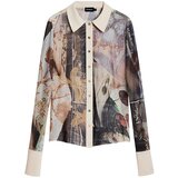 Desigual Bluza rjava / breskev / bela Cene