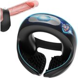 Paloqueth Vibrating Silicone Cock Ring for Penis & Testicles Stimulation Black Cene