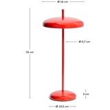Kave Home Rdeča LED zatemnitvena namizna svetilka s kovinskim senčilom (višina 35 cm) Porte – | Shoptok.si