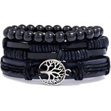 IZMAEL Muške narukvice Silver Tree of Life - Crna | shoptok.hr