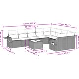  10-dijelni set vrtnih sofa poliratan s jastucima svijetlosivi | shoptok.hr