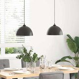 vidaXL Obesek Svetilke 2 kosa Nastavljiva višina E27 Črna Ø 30 cm | Shoptok.si