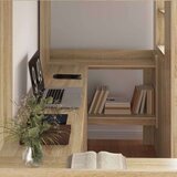  Postelja na podstrešju z mizo Sonoma hrast 75 x 190 cm, (5000137030) | Shoptok.si