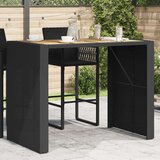  Vrtni stol s pločom od bagrema crni 145 x 80 x 110 cm poliratan | shoptok.hr