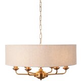  Endon 110722 - Viseći luster na lancu HIGHCLERE 6xE14/40W/230V, bež/mesing, prečnik 55 cm | Eponuda.com