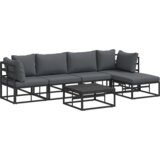 vidaXL Sjedeća garnitura za vrt 6 pcs Crna 70 x 70 x 32 cm Aluminij | shoptok.hr
