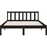 vidaXL Posteljni okvir črn iz trdne borovine 135x190 cm UK Double | Shoptok.si