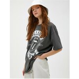 Koton T-Shirt - Gray - Relaxed fit Cene