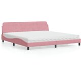  Krevet s madracem Dover ružičasti 200x200 cm baršunasti | shoptok.hr