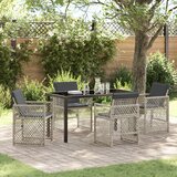 vidaXL 5-dijelni vrtni blagovaonski set s jastučićima svijetlosivi poly rattan | shoptok.hr