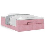 vidaXL Otomanski posteljni okvir z vzmetnico roza 120x200 cm žamet, (21609512) | Shoptok.si