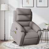 vidaXL masažni naslanjač s funkcijo vstajanja taupe blago | Shoptok.si
