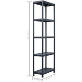 vidaXL Stojala s policami 2 kosa plastika 125 kg 60x30x180 cm črna | Shoptok.si