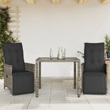 vidaXL 3-dijelni vrtni bistro set od poliratana s jastucima sivi Cijene