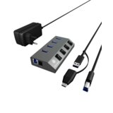 Icybox IB-HUB1405 4-portni USB-A hub s prekidačima | shoptok.hr
