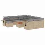  13-dijelni set vrtnih sofa s jastucima poliratan Bež | shoptok.hr