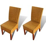 Furnova Jedilni stoli 2 kosa rjavi naravni ratan, (22044423) | Shoptok.si