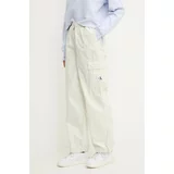 Calvin Klein Jeans Bombažne hlače bela barva, J20J223116