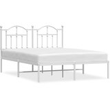  Metalni okvir za krevet s uzglavljem bijeli 135x190 cm | shoptok.hr