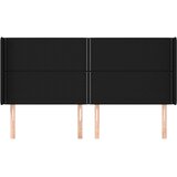  Uzglavlje s ušima crno 183x16x118/128 cm od tkanine | shoptok.hr