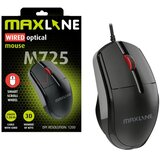 Maxline Žičani optički miš M725, USB, 1200 DPI, crni Cijene