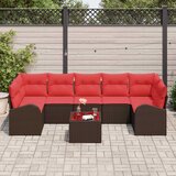  Sjedeća garnitura za vrt Smeđa i crvena 55 x 55 x 37 cm | shoptok.hr