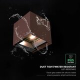  LED Sol zidno svetilo sa senzorom LED/9W/3,7V 3000/4000/5000K IP65 2600 mAh braon | Eponuda.com