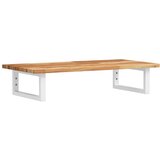  Zidna polica za umivaonik od čelika i masivnog bagremovog drva Smeđa 80 x 40 x 2 cm | Shoptok.si