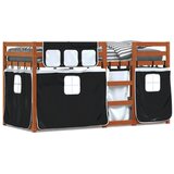 vidaXL Krevet na kat sa zavjesama bijelo-crni 90 x 200 cm od borovine Cijene