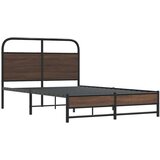 vidaXL Posteljni okvir brez vzmetnice 140x200 cm rjav hrast inž. les | Shoptok.si