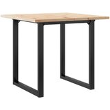  The Living Store Jedilna miza O okvir 80x80x75,5 cm trdna borovina lito železo - Jedilna Miza, (21495808) | Shoptok.si