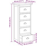  Komoda s ladicama Prirodna 45 x 35 x 110 cm Čvrsto teak drvo | shoptok.hr