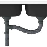  Kuhinjski sudoper s dva korita srebrni 1200x500x155 mm čelični | shoptok.hr