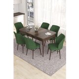 Hanah home eva - baroque, khaki baroquekhaki extendable dining table & chairs set (7 pieces) | ePonuda.com