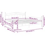  Okvir za krevet bijeli metalni 160 x 200 cm | Eponuda.com