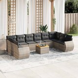 vidaXL 11-dijelni set vrtnih sofa od poliratana s jastucima sivi | shoptok.hr