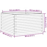  Vrtna sadilica bijela 80x80x45,5 cm od masivne borovine | shoptok.hr