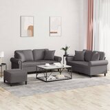  The Living Store Sedežna garnitura z vzglavniki 3-delna sivo umetno usnje - Sedežna Garnitura, (21458292) | Shoptok.si