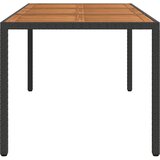  Vrtni stol od poliratana i bagremovog drva 190x90x75 cm crni | shoptok.hr