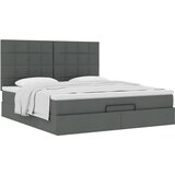 vidaXL Otomanski krevet s madracem tamnosivi 160x200cm od tkanine | shoptok.hr