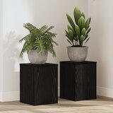 vidaXL Stalci za biljke 2 kom Crni hrast 25x25x35 cm Obradni drvo | shoptok.hr