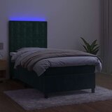  box spring s madracem LED tamnozeleni 100x200 cm baršun | shoptok.hr